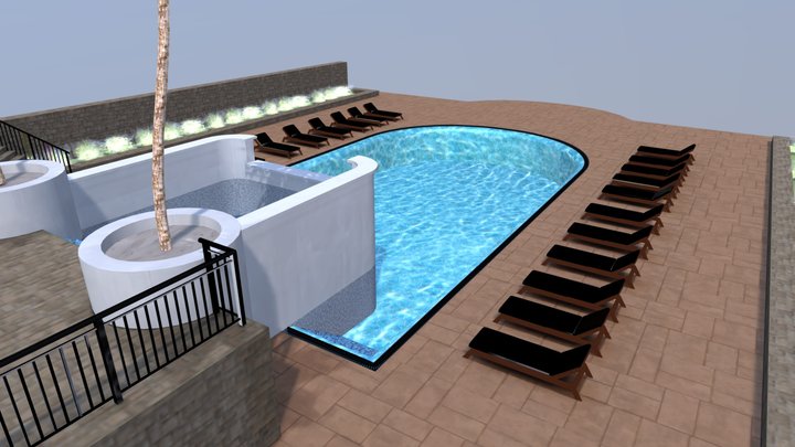 Villa Corali - Πισίνα 3D Model