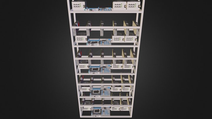 Crypto currency mining hardware 3D Model