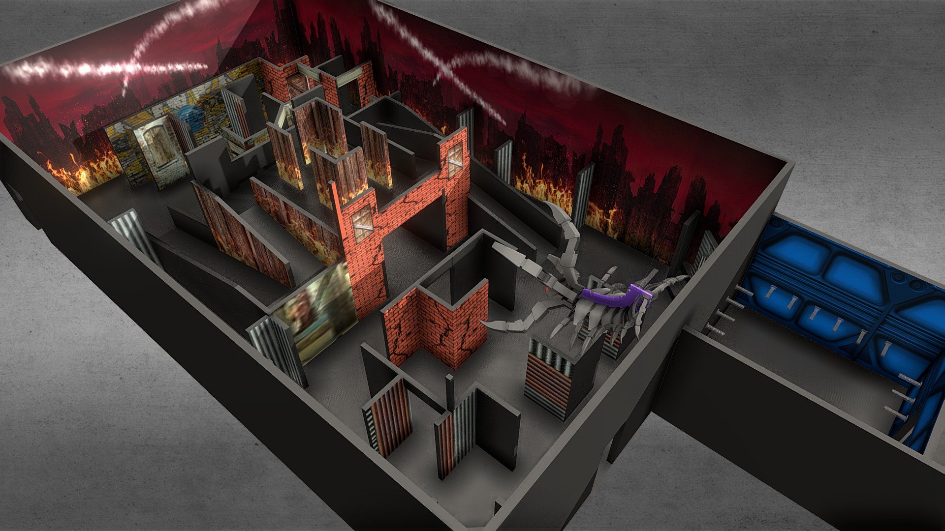 Apocalyptic Laser Tag Arena - 3D Model By All Action - UV Attractions ...