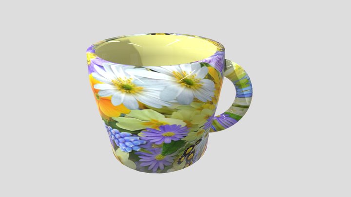 Tazzina floreale 3D Model