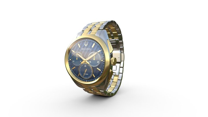 Watch - Bulova 98A159 Two-Tone Steel 3D Model
