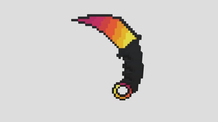Voxel Kerambit 3D Model