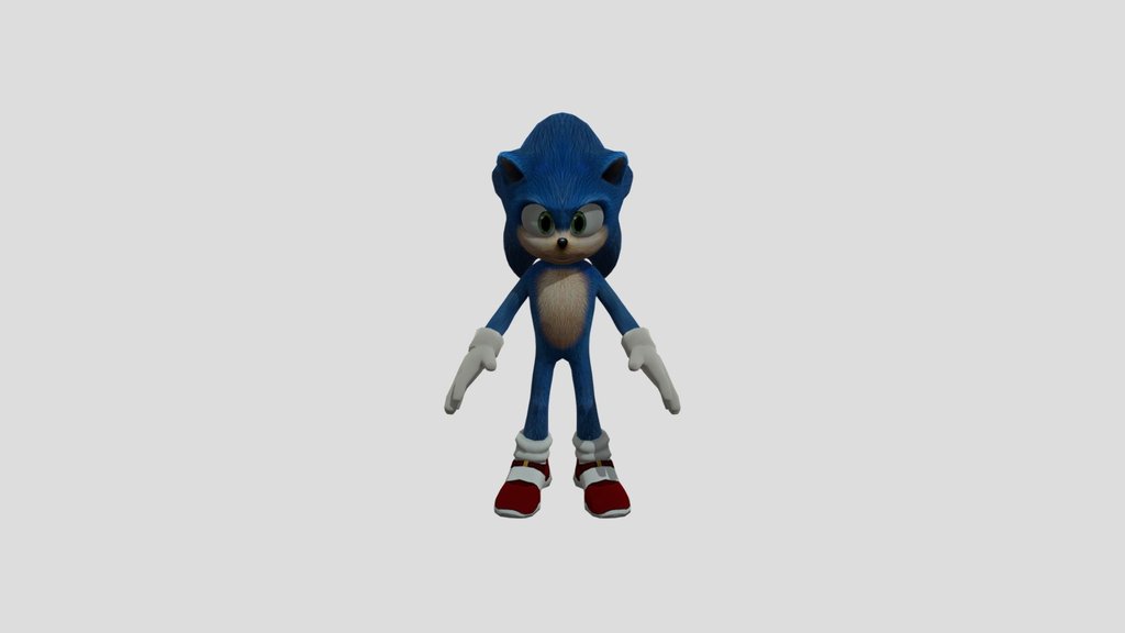 Movie Sonic 3D Model - A 3D model collection by LogantheDragon - Sketchfab