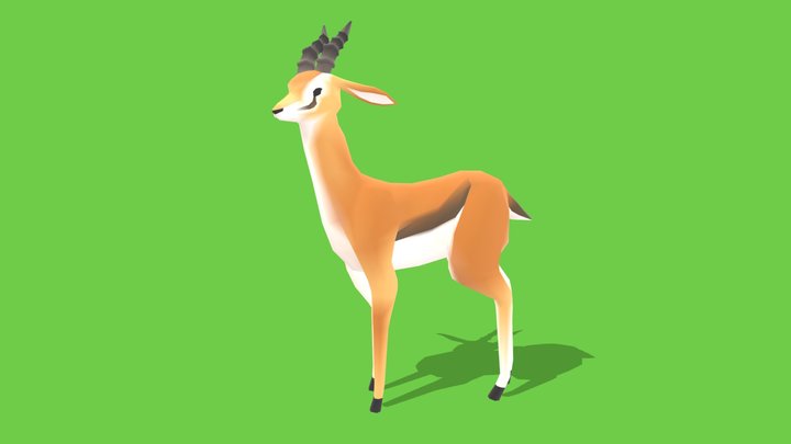 Gazelle - Animated Low Poly