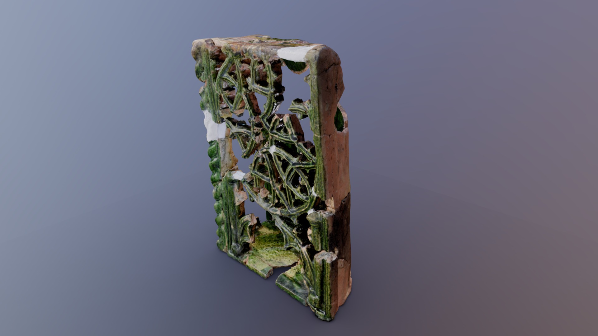 3D scan of restoration work on tile