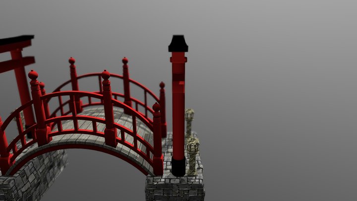 Japanese Red Bridge_Update 2 3D Model