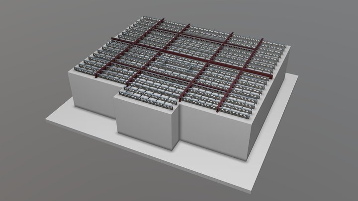 Перекрытие 2 этажа 160м2 ЛСТК 3D Model