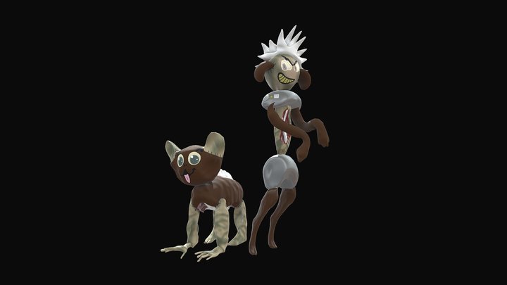 DogGuy and HumanDog 3D Model