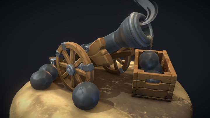 Sand Artillery Cannon 3D Model