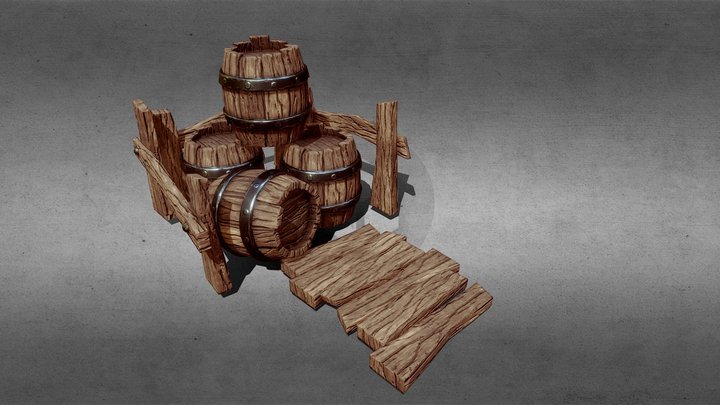 Low poly barrel – Modelo 3D gratuito STL