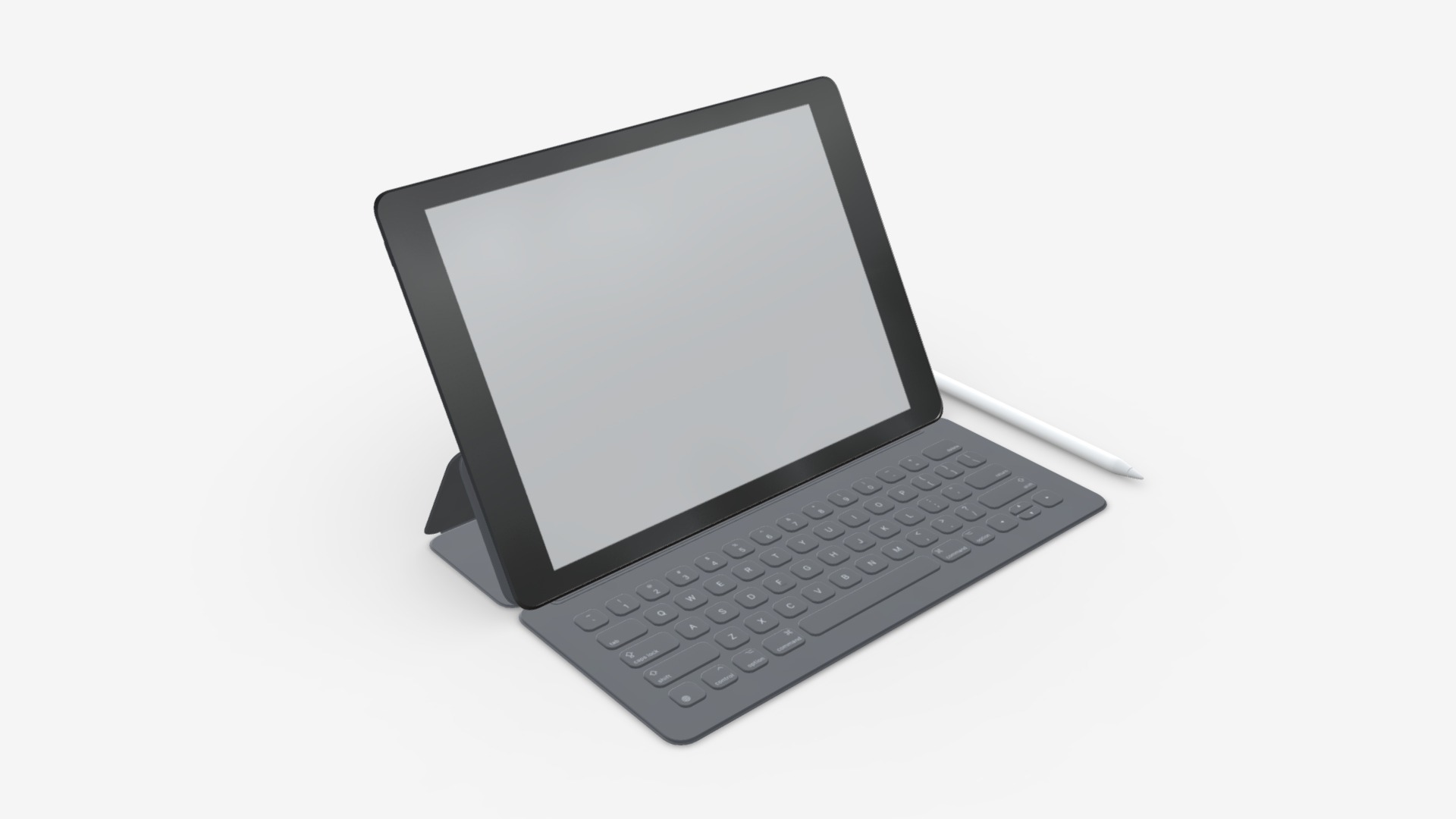 3D model Digital tablet with keyboard mock up - This is a 3D model of the Digital tablet with keyboard mock up. The 3D model is about a laptop with a keyboard.