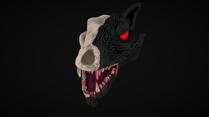 Zombie Werewolf Head Sculpt 3D Model