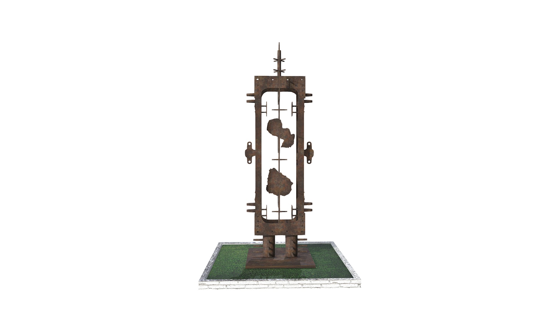 3D model La Tuna - This is a 3D model of the La Tuna. The 3D model is about a wooden cross on a green surface.