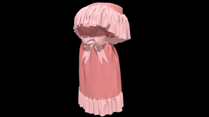 off shoulder dress 3D Model