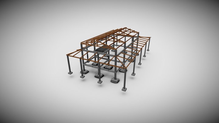 Madeira - Cobertura de Galpão - Salinor 3D Model