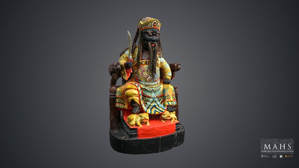 Seated Shrine Figure with Sword, Thailand