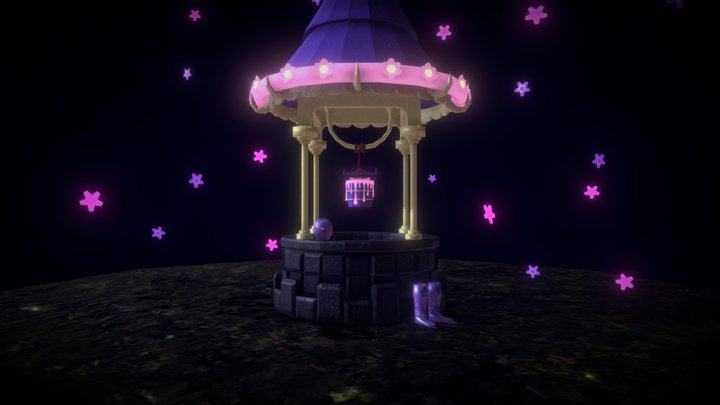 Wishing Well with Unfinished Textures 3D Model