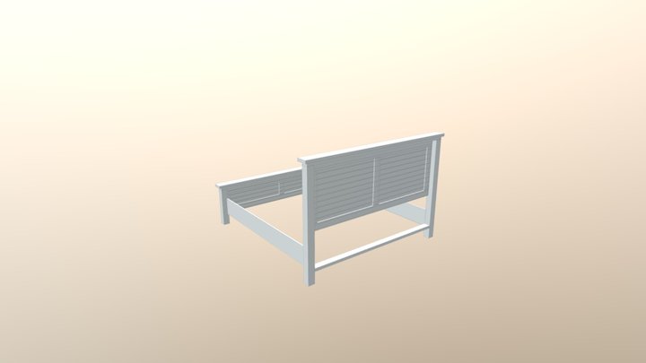 Slats KING SIZED BED 3D Model