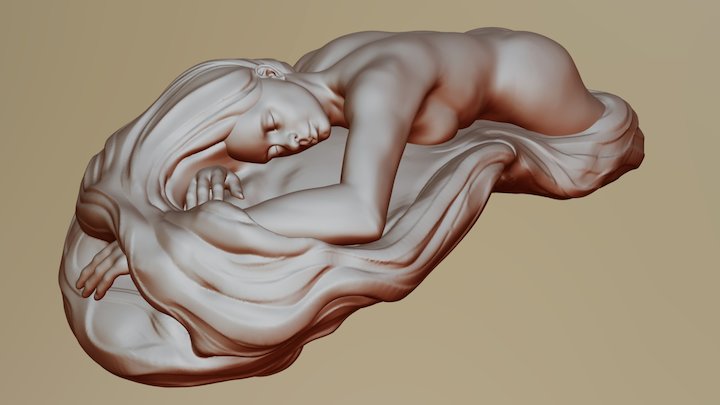 Sleeping Girls 3D Model