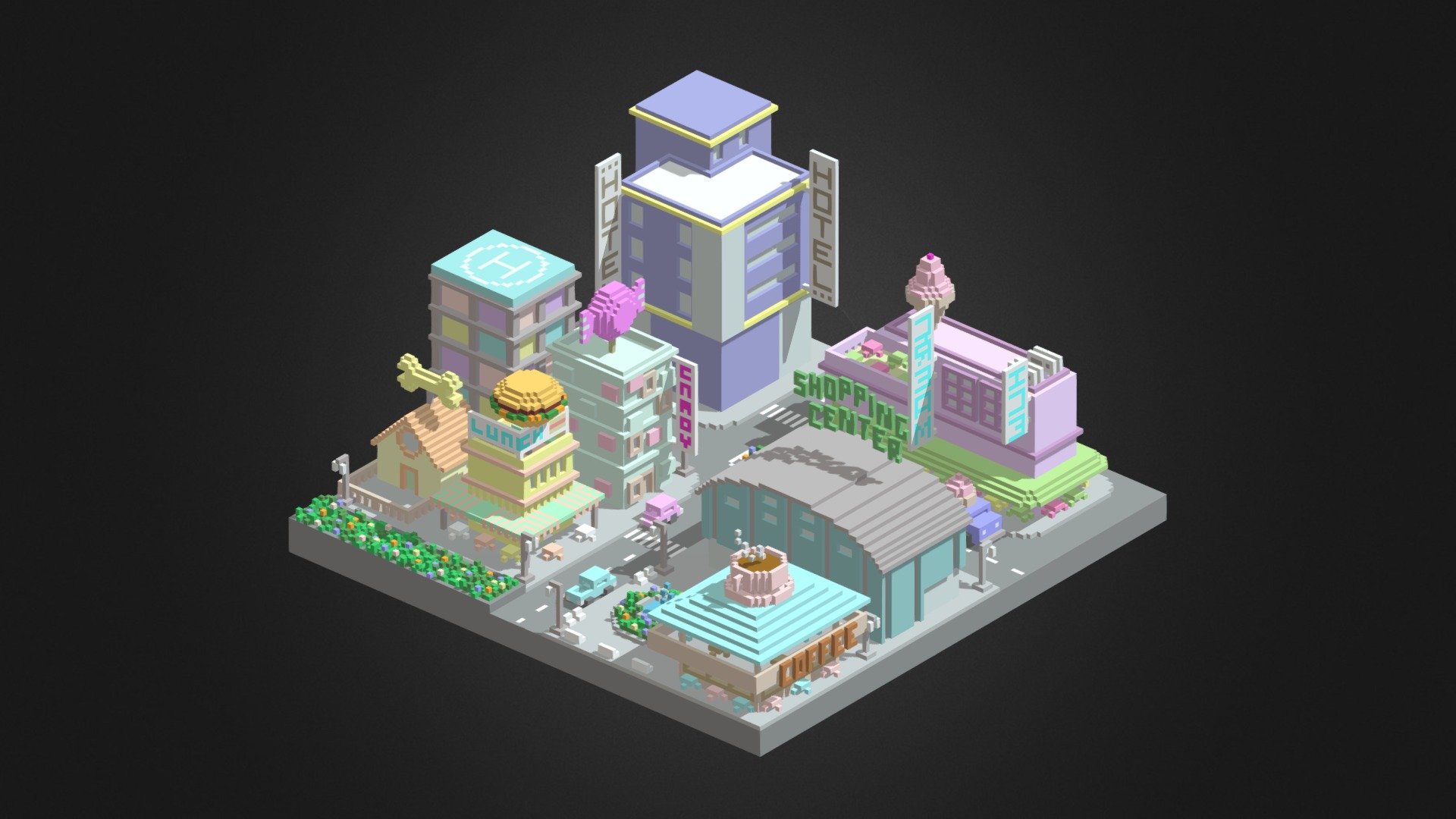 City Voxel - Buy Royalty Free 3D model by Sora (@dualityart) [37bf33d ...