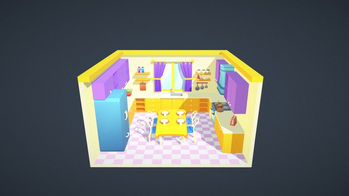Kitchen (Low Poly) 3D Model