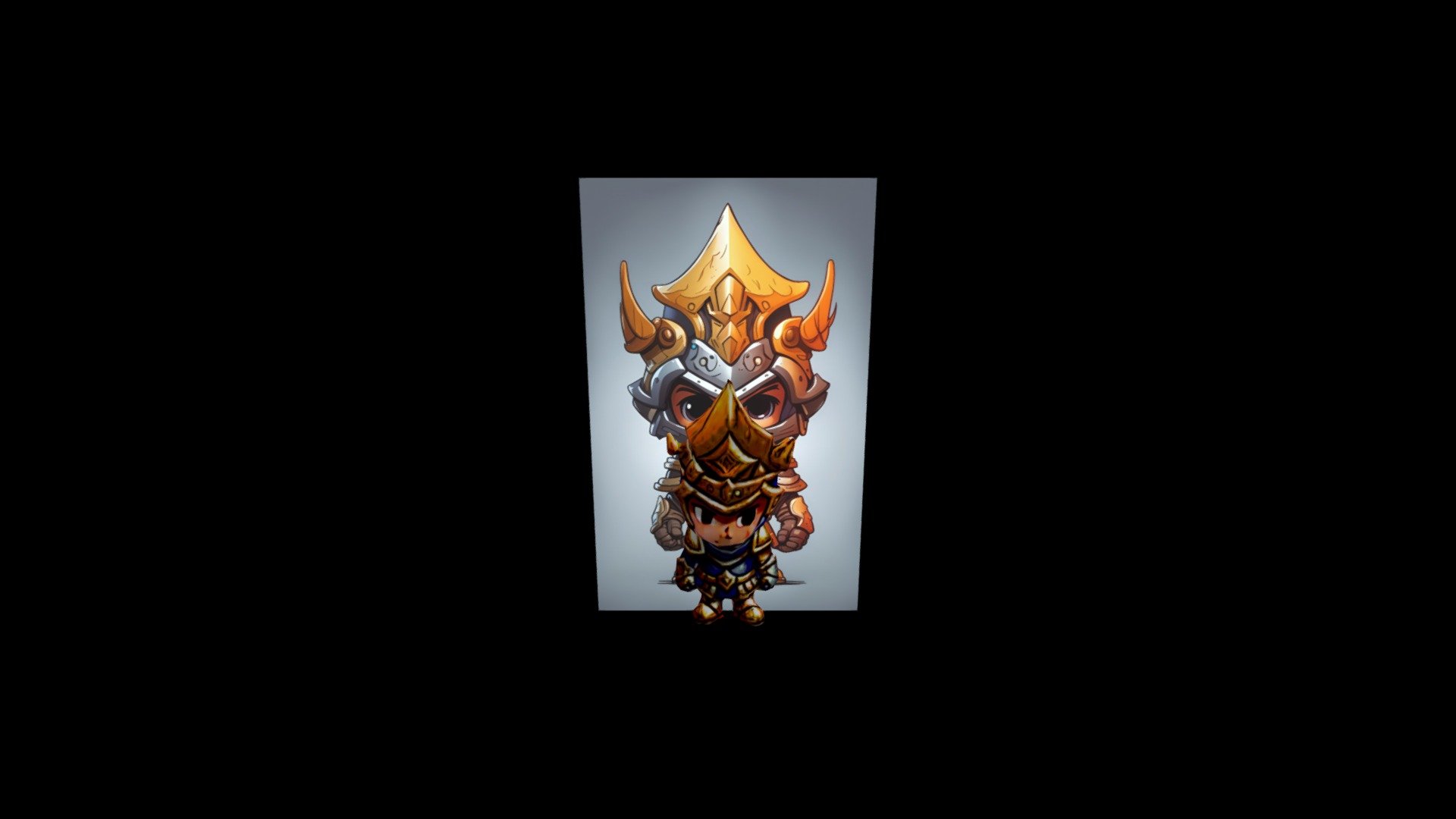 "Chibi-style illustration of a warrior in armor - Download Free 3D ...
