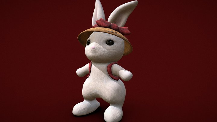 Pipimi - Bunny with a Straw Hat 3D Model