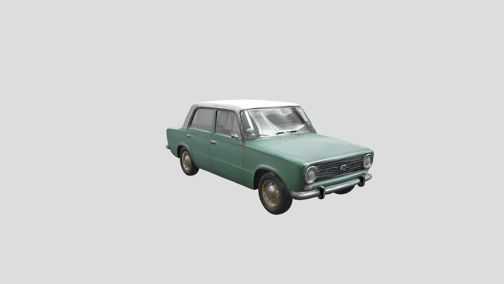 Green vintage sedan car