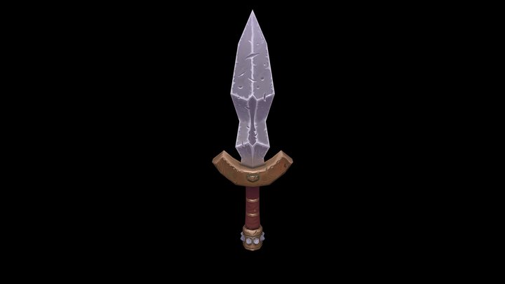 Hand Painted Dagger 3D Model