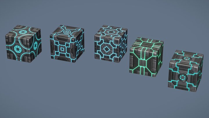 Sci-Fi Cubes 3D Model