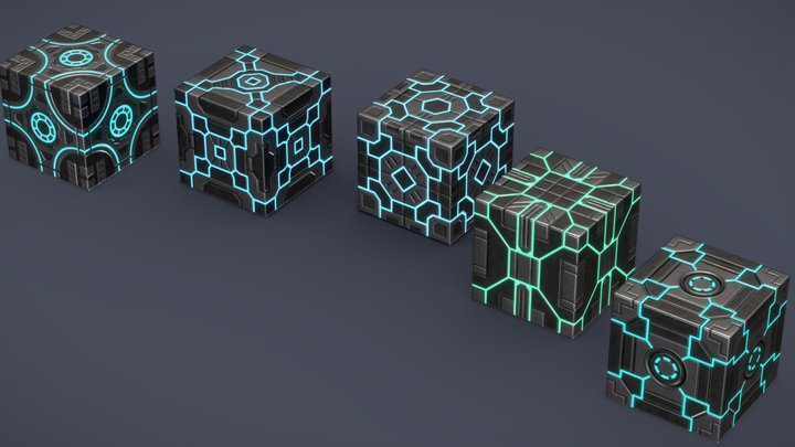 Sci-Fi Cubes 3D Model