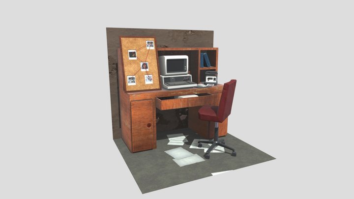 Scene Diorama - Conspiracy Desk 3D Model