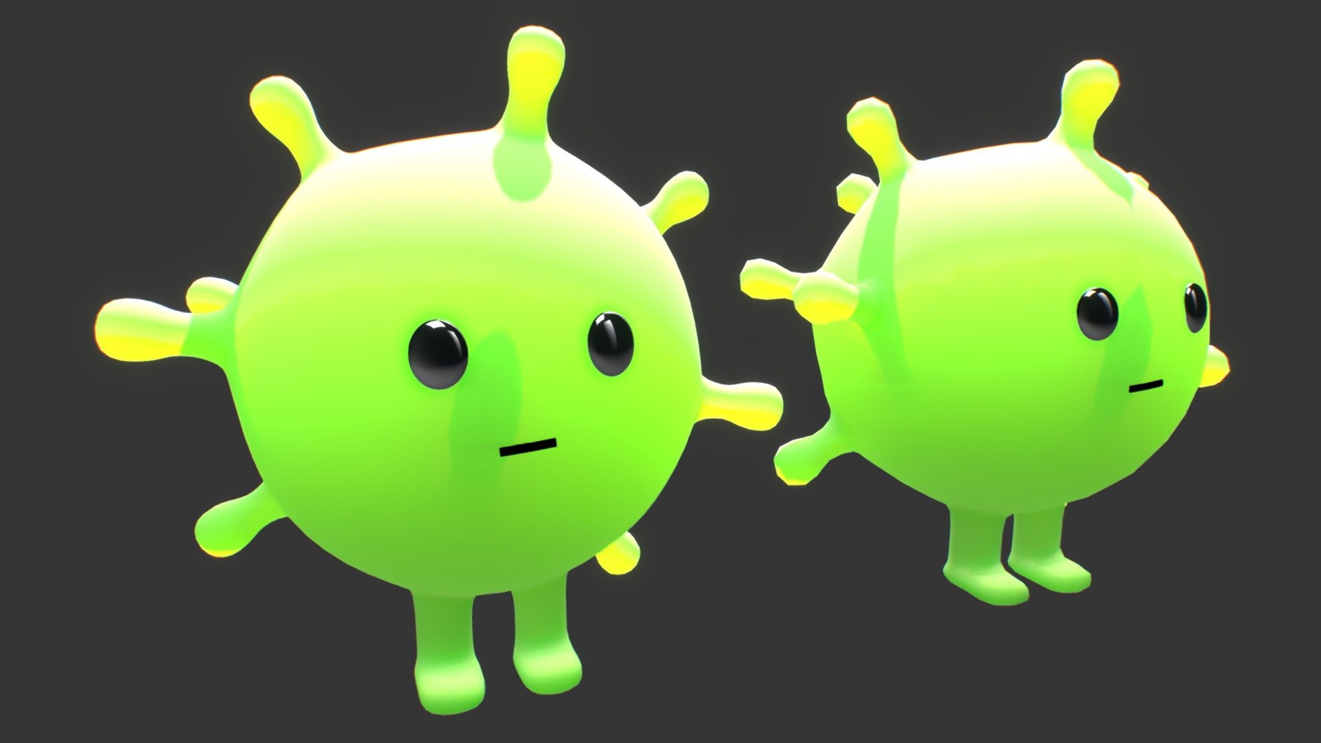 COVID19 (CoronaVirus) Cartoon Character Buy Royalty Free 3D model by