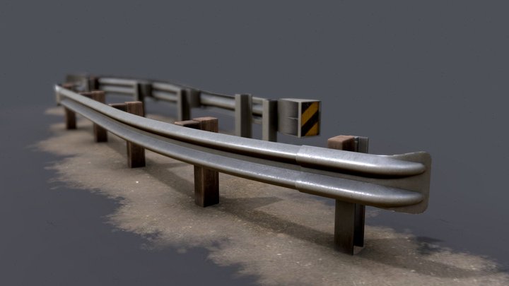 Crashbarrier (Modular) 3D Model