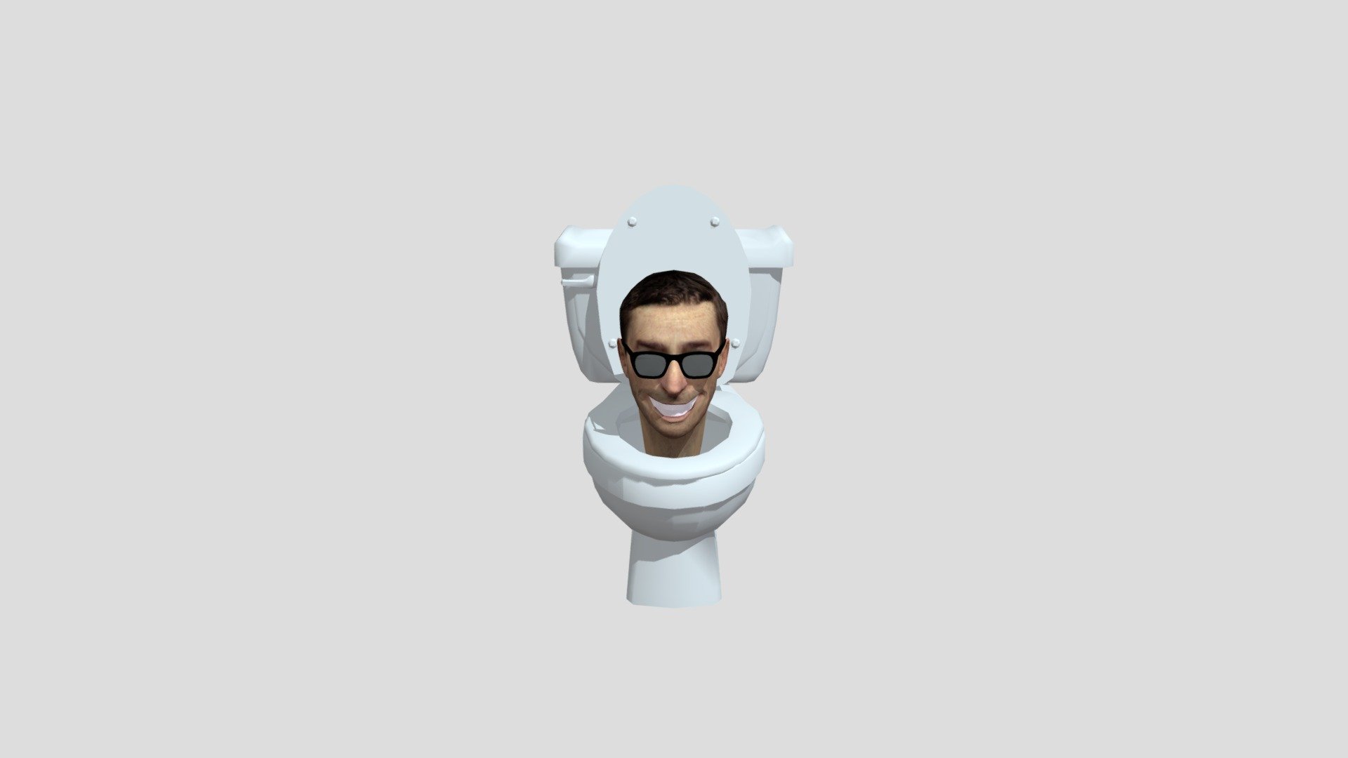 Male 09 toilet with sunglasses Download Free 3D model by