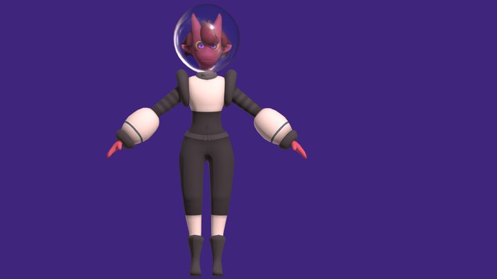 Lowpoly Alien Astronout 3D Model