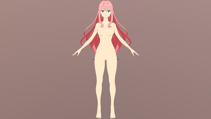 modelo 3d anime estilo 2d 3D Model