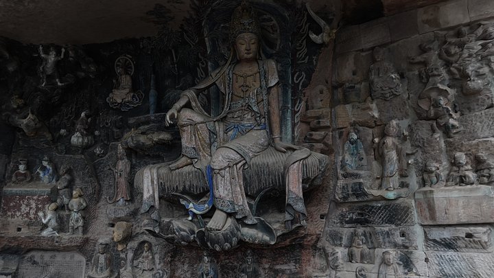 Water-Moon Guanyin in Anyue 安岳毗卢洞水月观音 3D Model