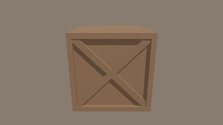 Low Poly X Pattern Crate 3D Model