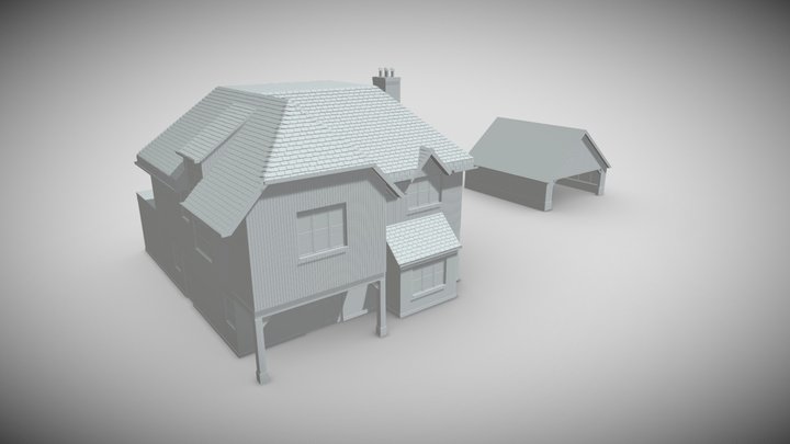 House 3 and single Cartshed 3D Model