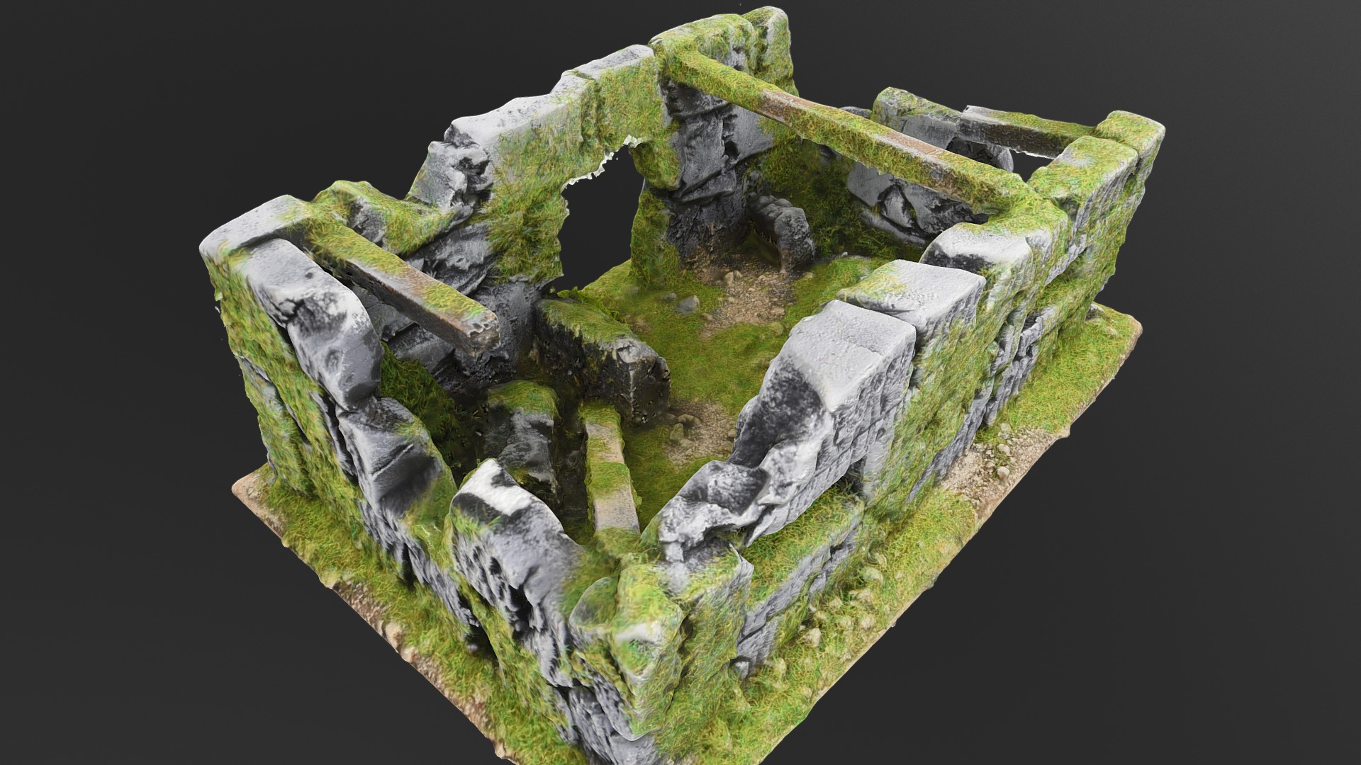 3D model Abandoned House - This is a 3D model of the Abandoned House. The 3D model is about a group of rocks.
