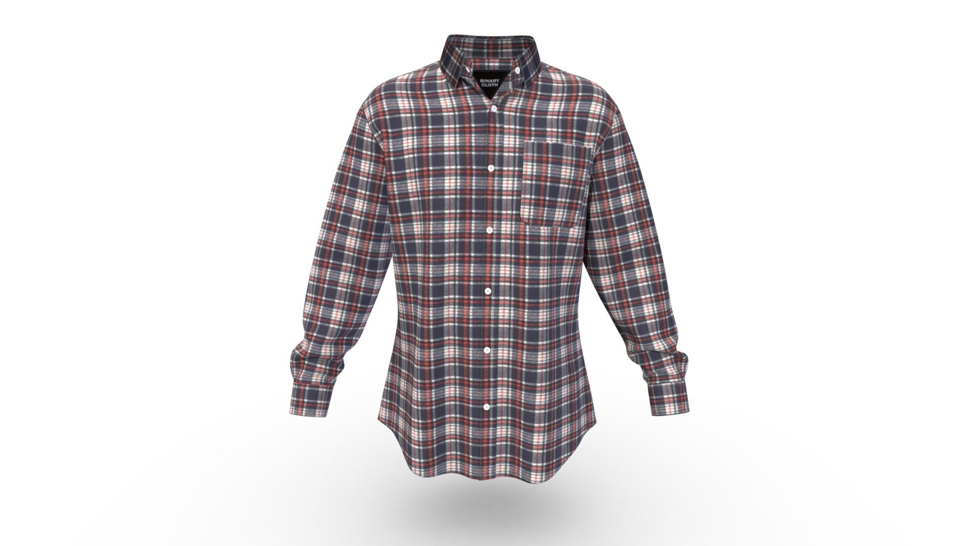 Men Classic Dobby Long Sleeve Shirt — Sketchfab embed 3D viewer
