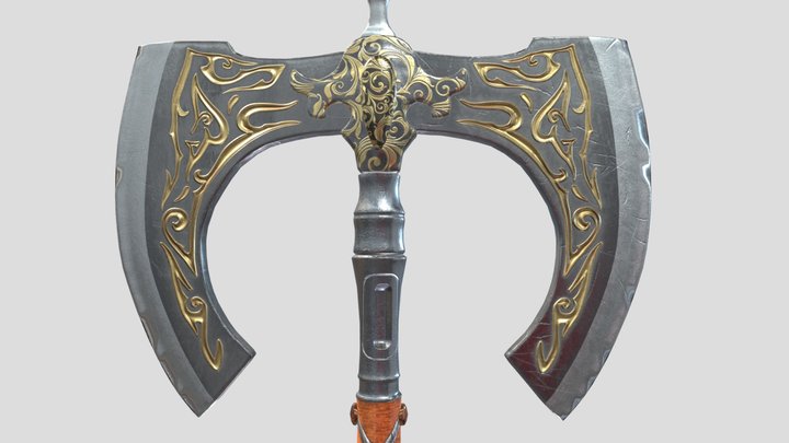 Medieval Battle Axe 3D Model