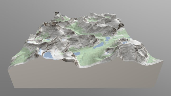 Many Glacier, MT 3D Model