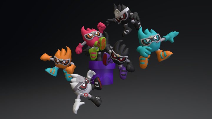 Mighty Action X (and friends) 3D Model
