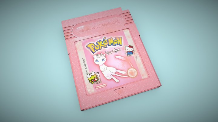 Pokemon Pink Gameboy Cartridge 3D Model