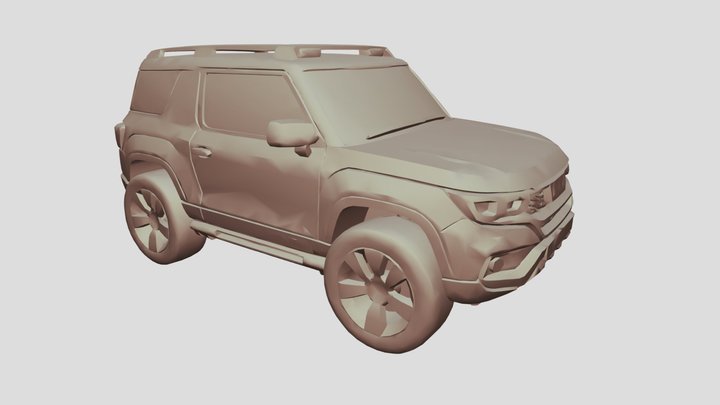 White SUV car 3D Model