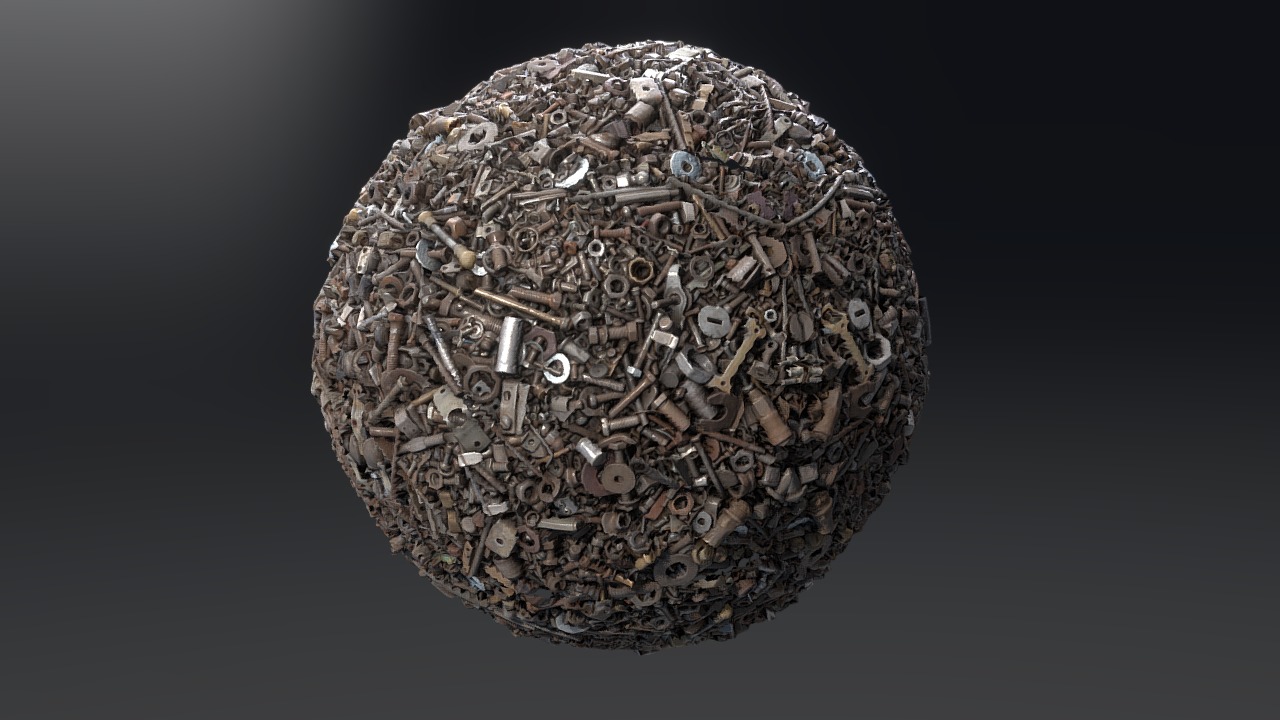 3D model Metal garbage - This is a 3D model of the Metal garbage. The 3D model is about a pile of small objects.