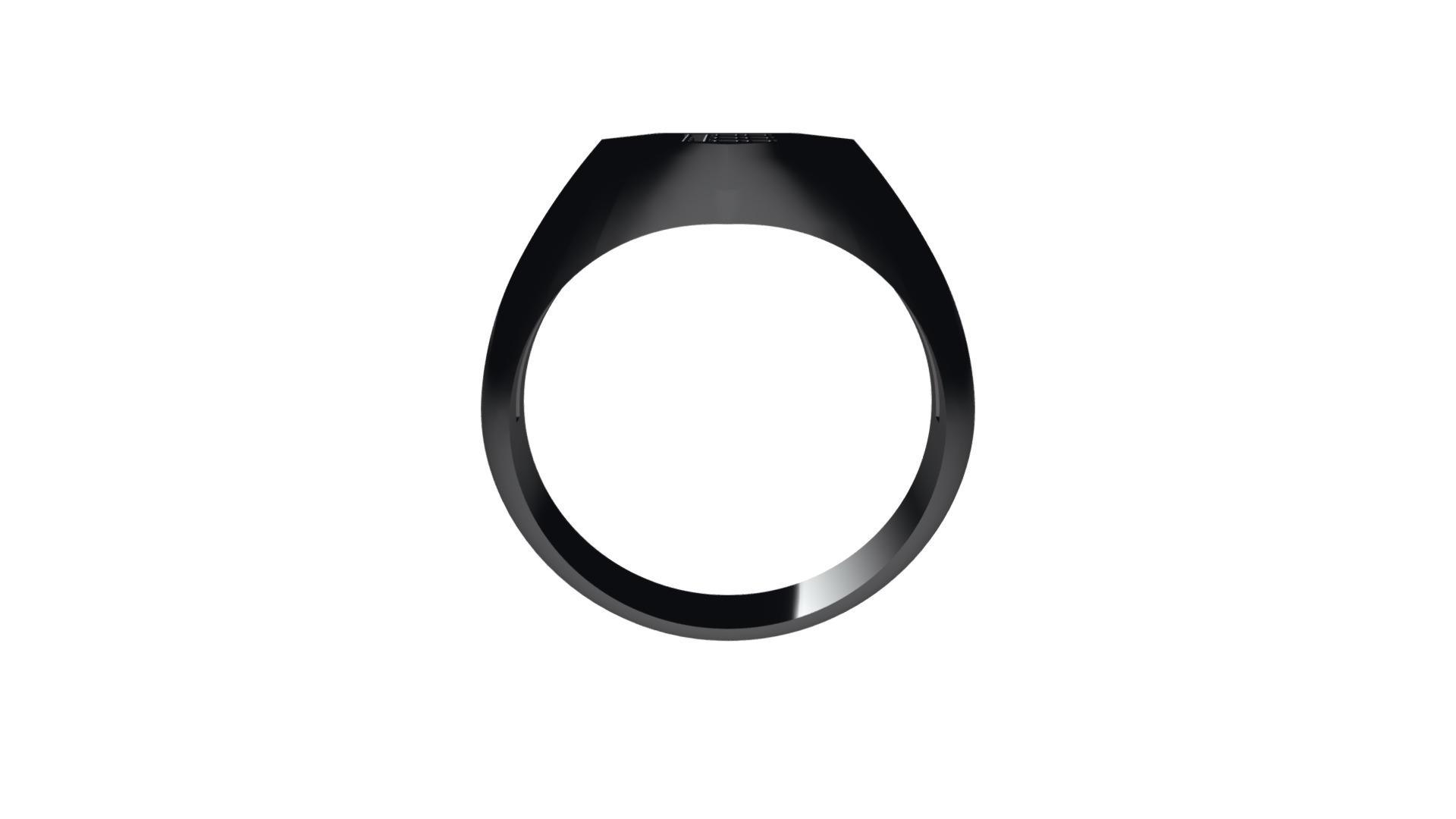 3D model 9mmx9.5mm Penta Signet Prong Setting Dia-E Ring - This is a 3D model of the 9mmx9.5mm Penta Signet Prong Setting Dia-E Ring. The 3D model is about shape, circle.