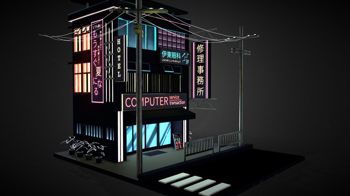 Cyberpunk store 3D Model